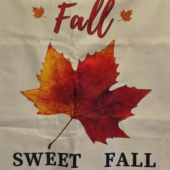 NEW FALL HARVEST FLORAL "FALL SWEET FALL" LEAF POLYESTER LINEN PILLOW COVER 18" - Picture 2 of 6